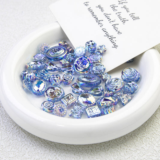 Moonlight Blue Electroplated Acrylic Beads