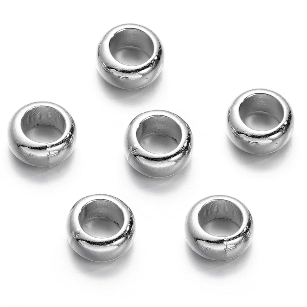 Large Hole Pearlescent Acrylic Spacer Beads 38 Silver 50 by Acrijoy