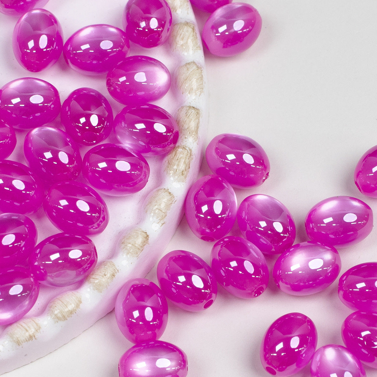 High Gloss Electroplated Cat Eye Teardrop Resin Beads Picture color-18 10*7.8mm by Acrijoy