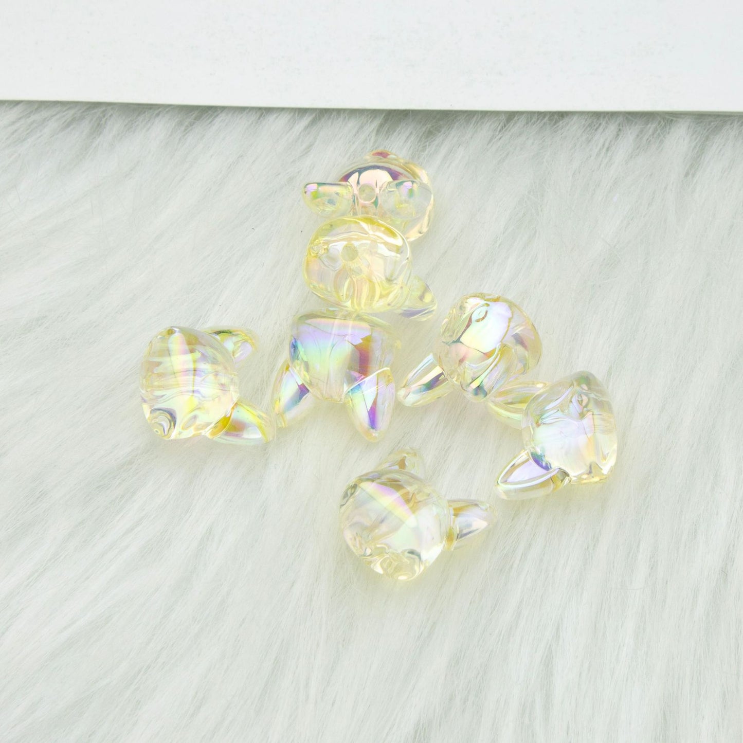 Transparent Acrylic Corgi Beads