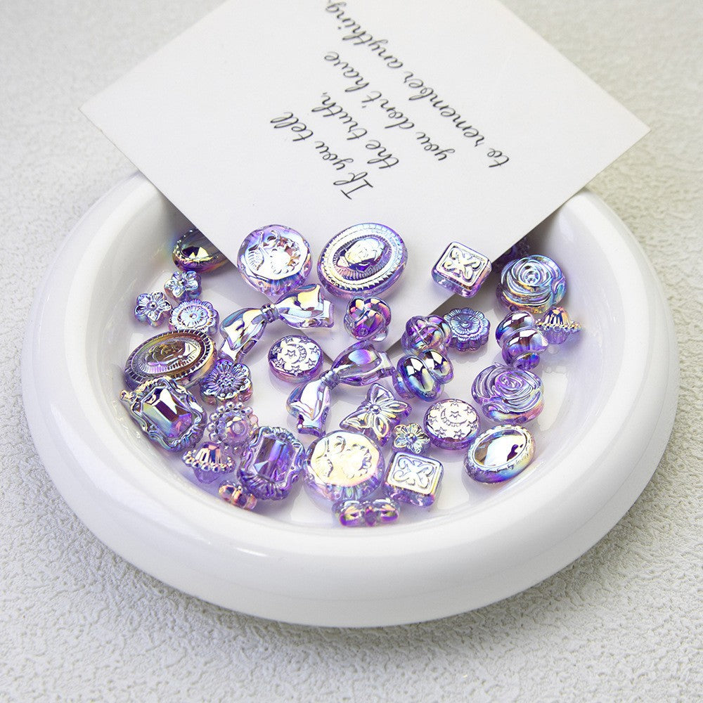 Lavender Moonlight Electroplated Acrylic Beads