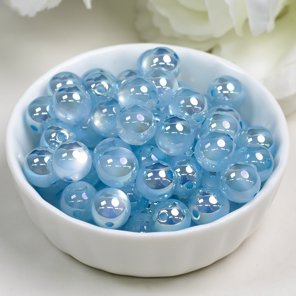 Moonlight Cat Eye Glass Beads Round Loose Picture color-25 10mm by Acrijoy