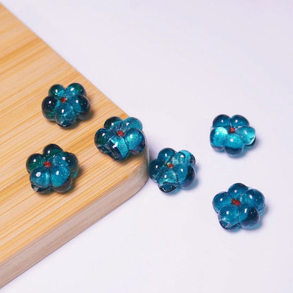 Colorful Millefiori Plum Blossom Glass Beads Sky blue 14mm 20 by Acrijoy