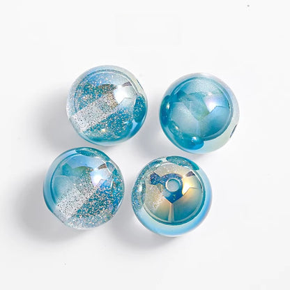 Vintage Frosted Acrylic Beads Gold Traced Pattern Picture color10 by Acrijoy