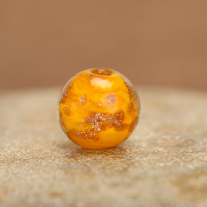 Luminous Gold Sand Round Glass Beads Orange-yellow 10 by Acrijoy