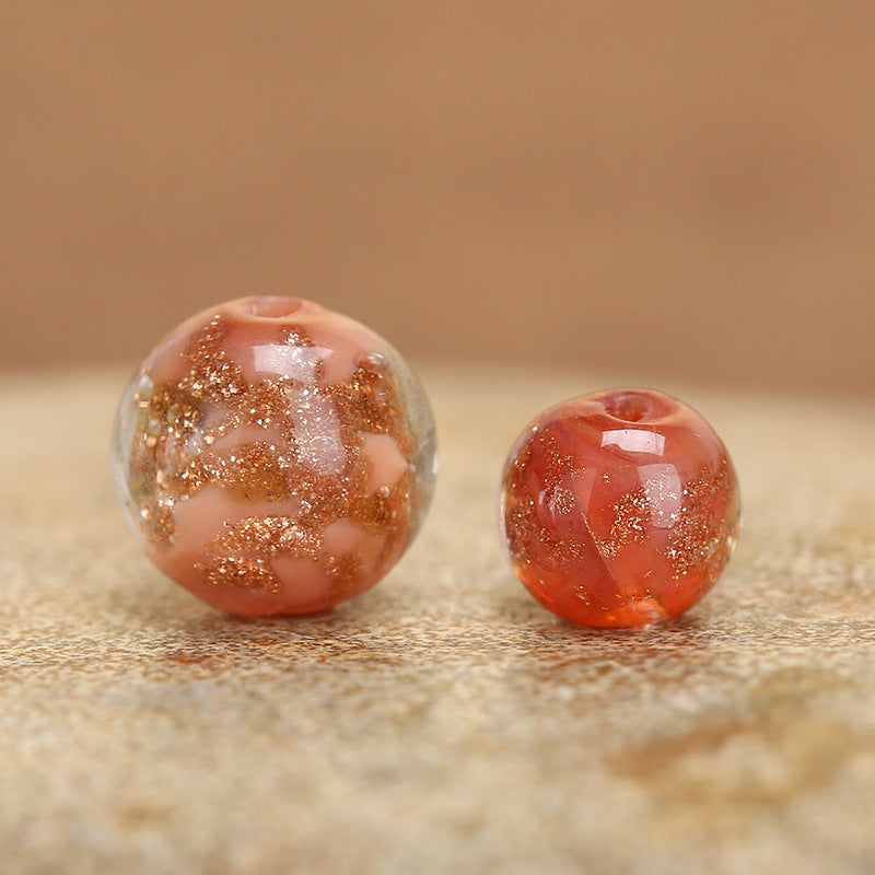 Luminous Gold Sand Round Glass Beads Porcelain Powder 10 by Acrijoy