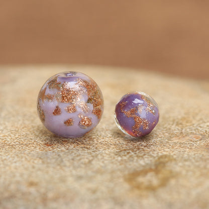 Luminous Gold Sand Round Glass Beads Porcelain 10 by Acrijoy