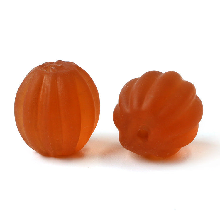 Vintage Style Matte Glass Pumpkin Beads Coffee Brown by Acrijoy