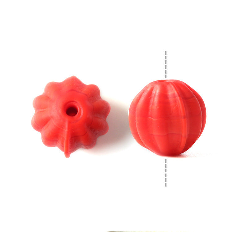 Vintage Style Matte Glass Pumpkin Beads Red by Acrijoy