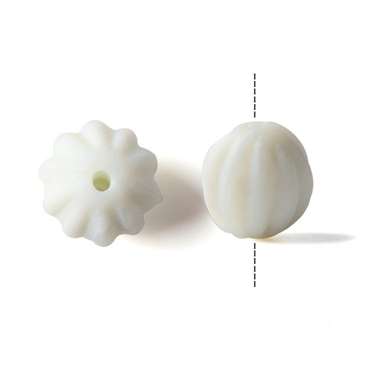 Vintage Style Matte Glass Pumpkin Beads White by Acrijoy