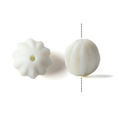 Vintage Style Matte Glass Pumpkin Beads White by Acrijoy