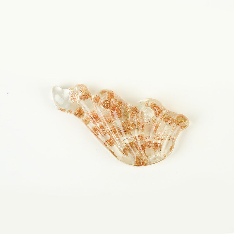 Gold Sand Angel Wing Glass Beads by Acrijoy