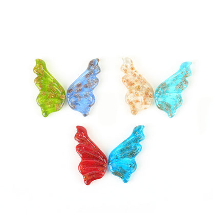 Gold Sand Angel Wing Glass Beads by Acrijoy