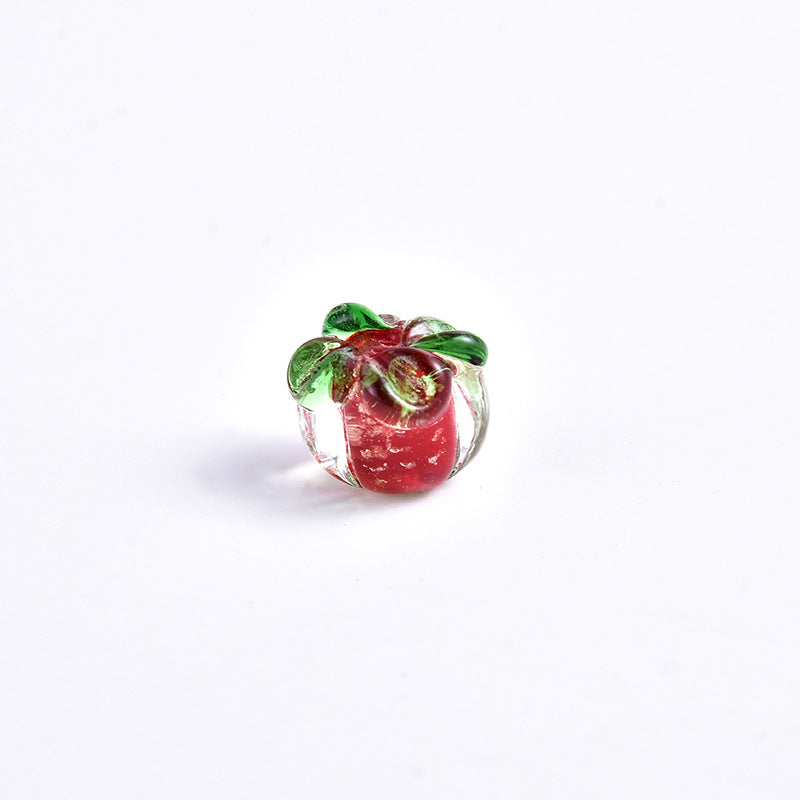 Luminous Persimmon Glass Beads Red 12mm 10 by Acrijoy