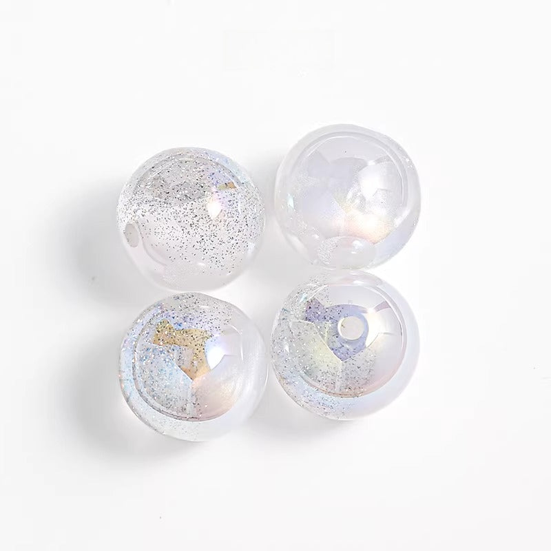 Vintage Frosted Acrylic Beads Gold Traced Pattern Picture color03 by Acrijoy