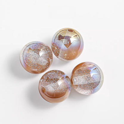 Vintage Frosted Acrylic Beads Gold Traced Pattern Picture color12 by Acrijoy