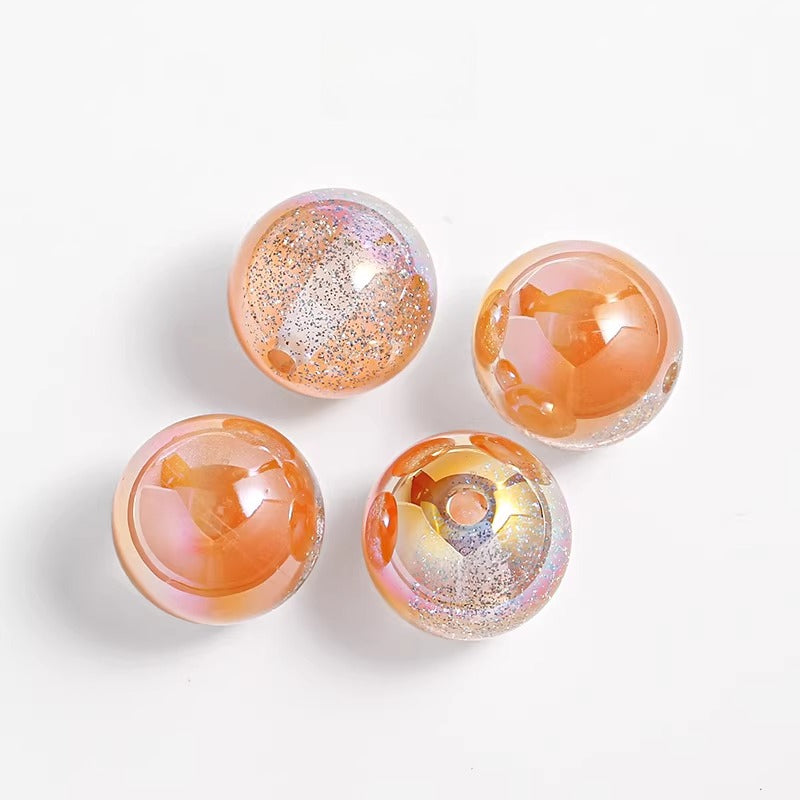 Vintage Frosted Acrylic Beads Gold Traced Pattern Picture color08 by Acrijoy