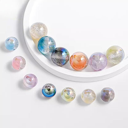 Vintage Frosted Acrylic Beads Gold Traced Pattern by Acrijoy