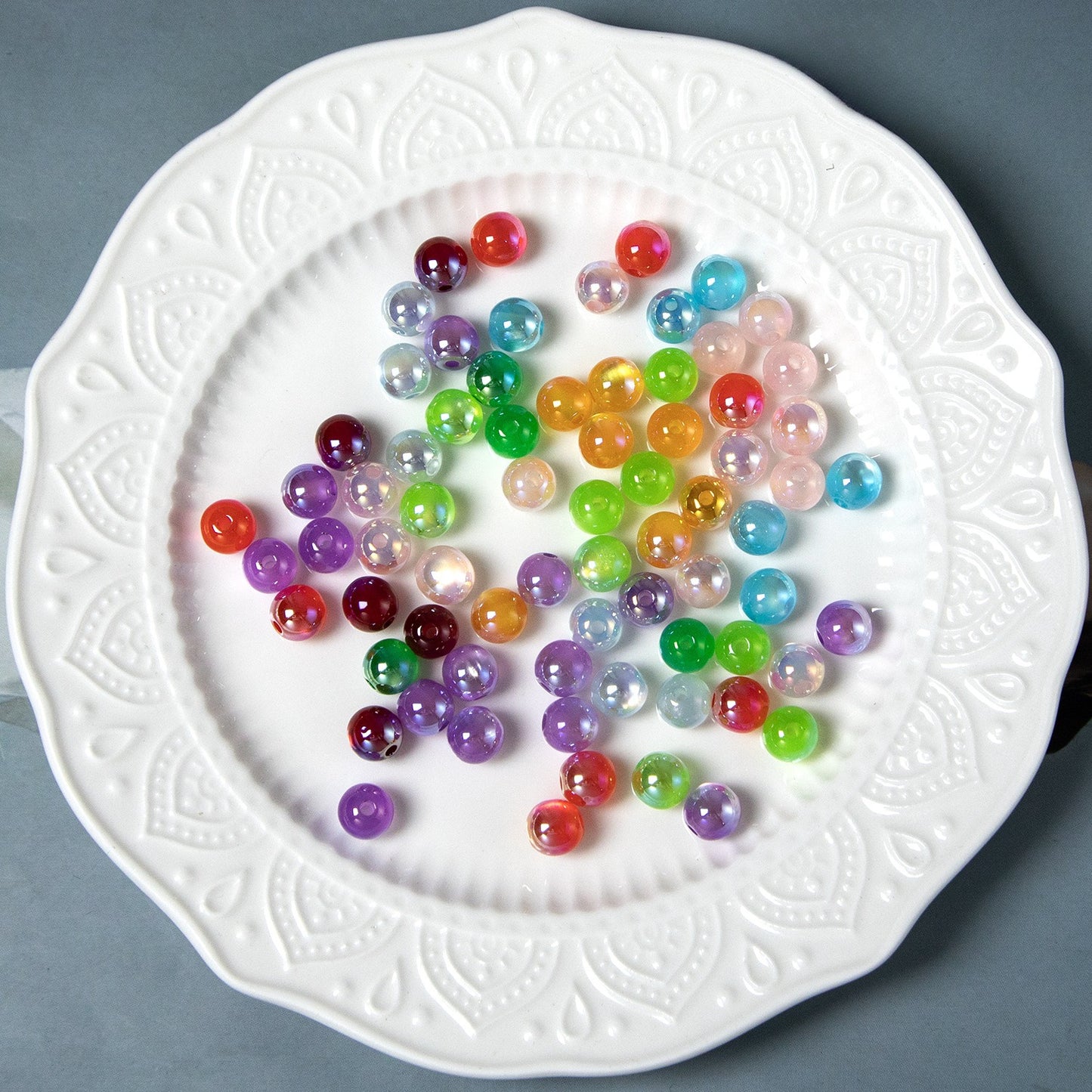 High Gloss Electroplated Moonlight Cat Eye Round Beads by Acrijoy