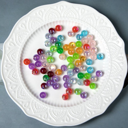 High Gloss Electroplated Moonlight Cat Eye Round Beads by Acrijoy