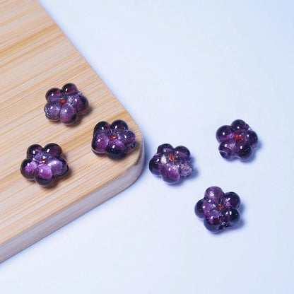 Colorful Millefiori Plum Blossom Glass Beads Purple 14mm 20 by Acrijoy