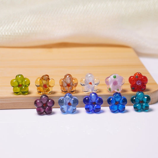 Colorful Millefiori Plum Blossom Glass Beads Mixed colors 14mm 20 by Acrijoy