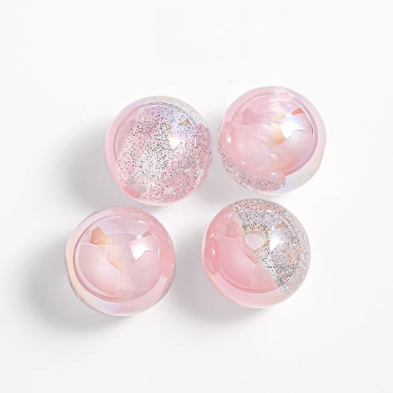 Vintage Frosted Acrylic Beads Gold Traced Pattern Picture color05 by Acrijoy