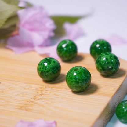 Vintage Style Frog Skin Peach Blossom Glass Beads by Acrijoy