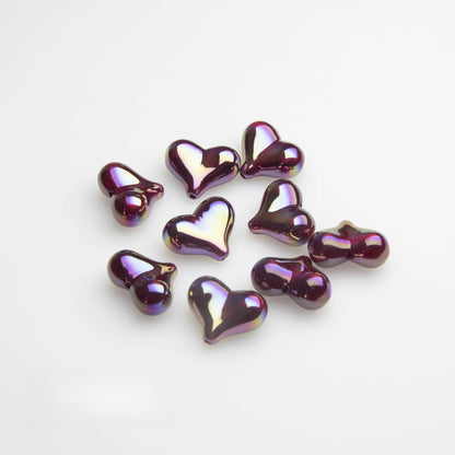 Moonlight Peach Heart Beads