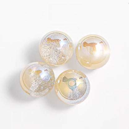 Vintage Frosted Acrylic Beads Gold Traced Pattern Picture color09 by Acrijoy