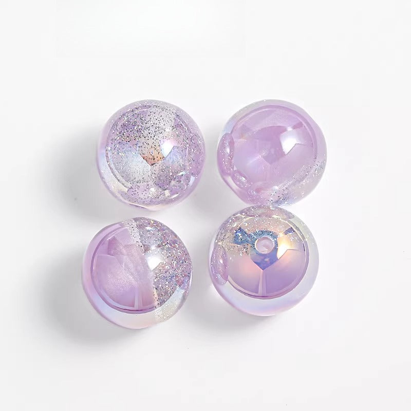 Vintage Frosted Acrylic Beads Gold Traced Pattern Picture color01 by Acrijoy