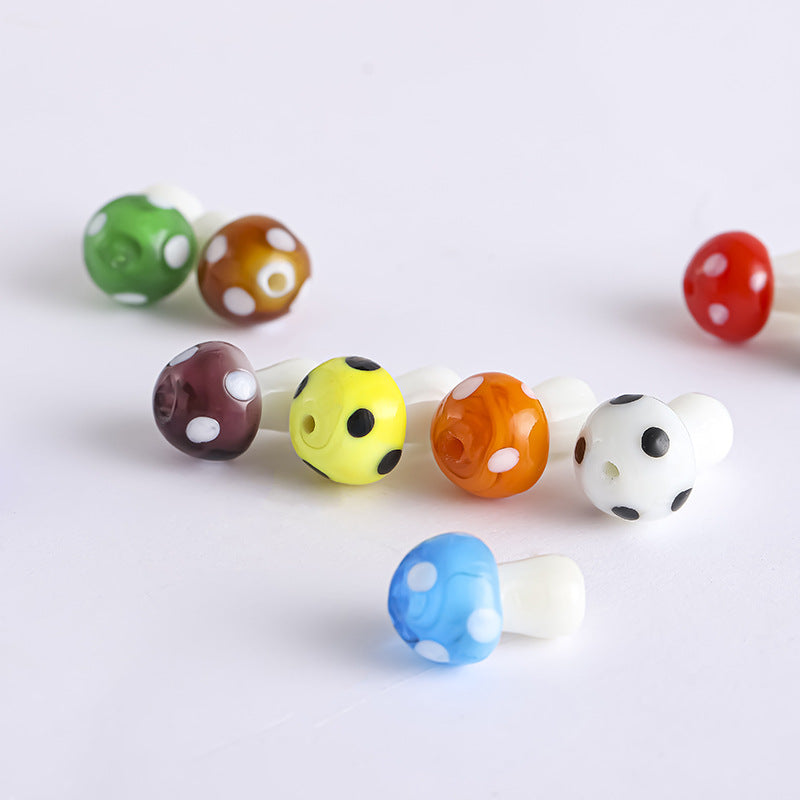 Colorful Mushroom Lampwork Glass Beads by Acrijoy