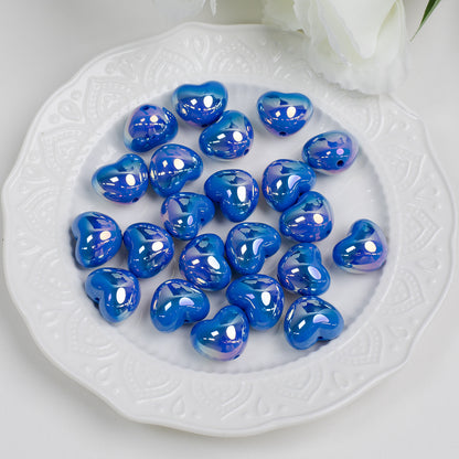 Cool Tone Heart Acrylic Beads
