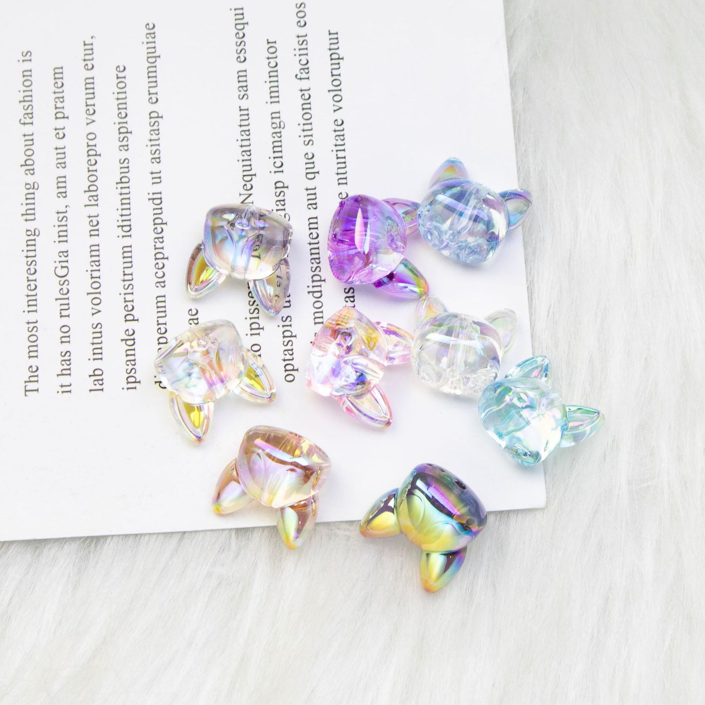 Transparent Acrylic Corgi Beads