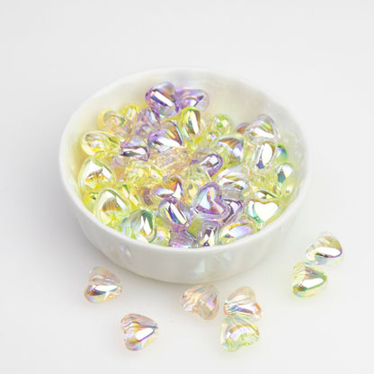 Moonlight Clear Acrylic Heart Beads