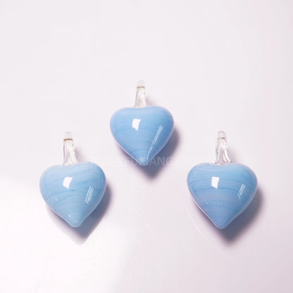 Festive Christmas Tree and Wreath Glass Beads Blue heart by Acrijoy