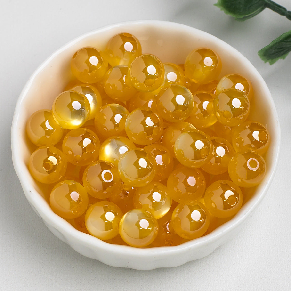 Moonlight Cat Eye Glass Beads Round Loose Picture color-10 10mm by Acrijoy