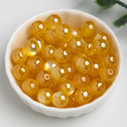 Moonlight Cat Eye Glass Beads Round Loose Picture color-10 10mm by Acrijoy