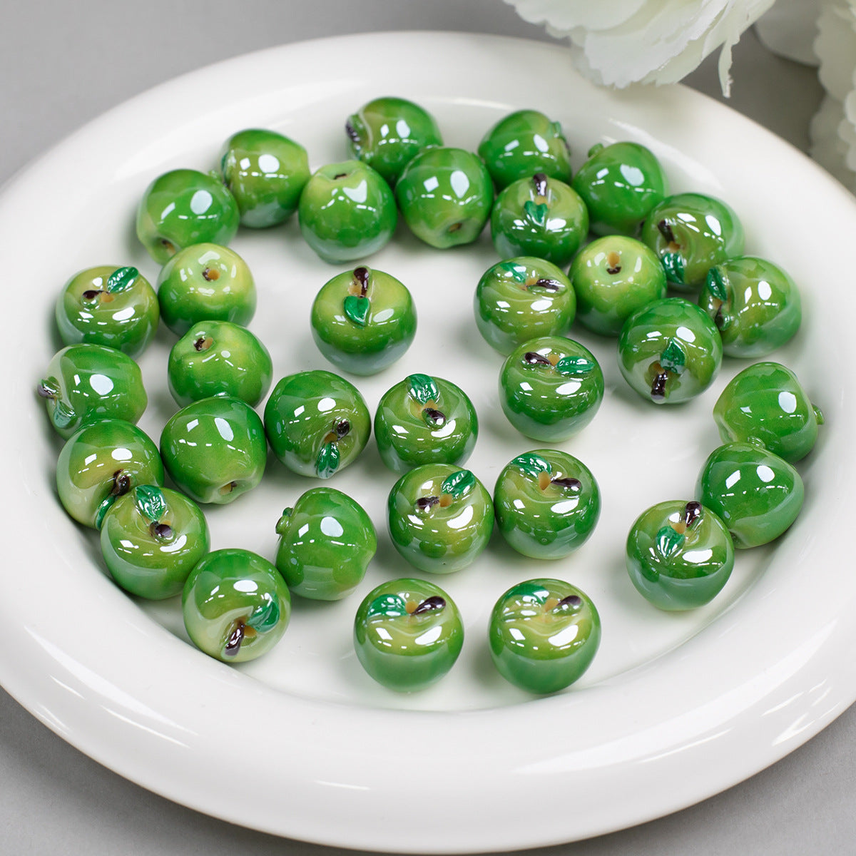 3D Moonlight Metallic Resin Apple Charms Picture color-03 10 by Acrijoy