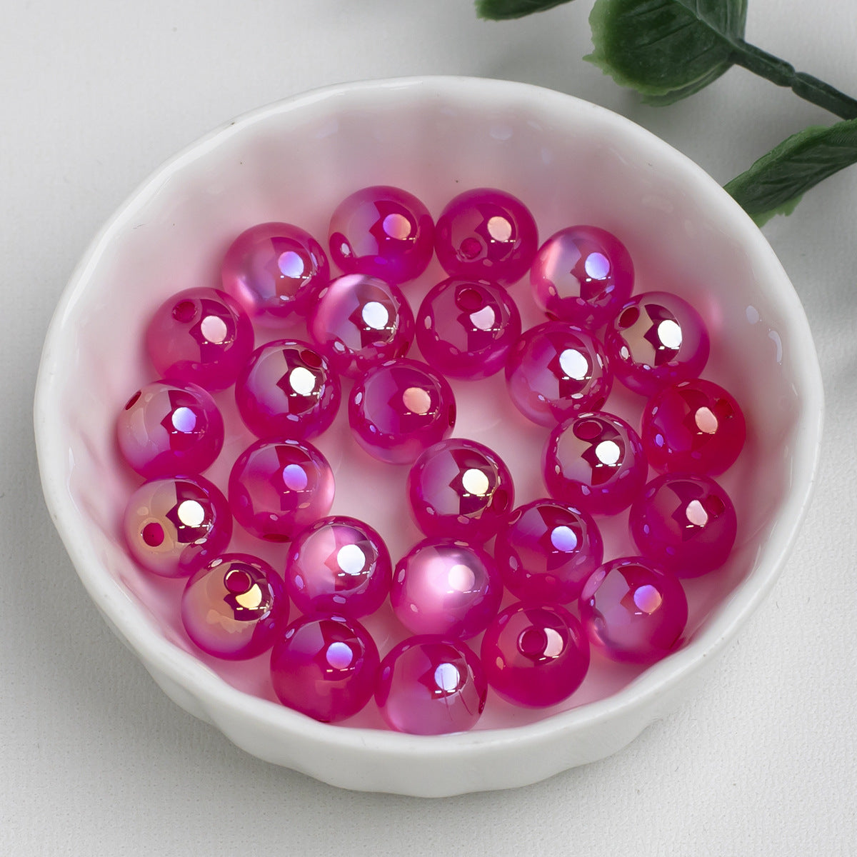 Moonlight Cat Eye Glass Beads Round Loose Picture color-12 10mm by Acrijoy