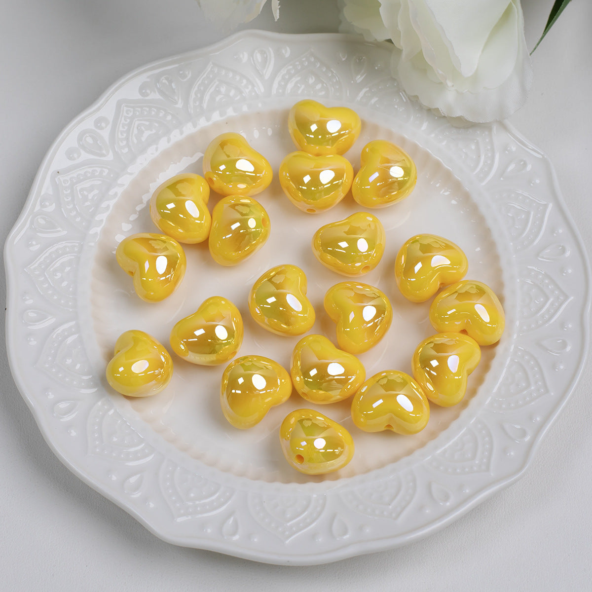 Cool Tone Heart Acrylic Beads