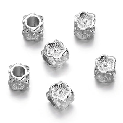 Large Hole Pearlescent Acrylic Spacer Beads 24 Silver 50 by Acrijoy