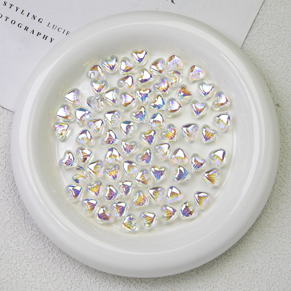 Moonlight Clear Acrylic Heart Beads
