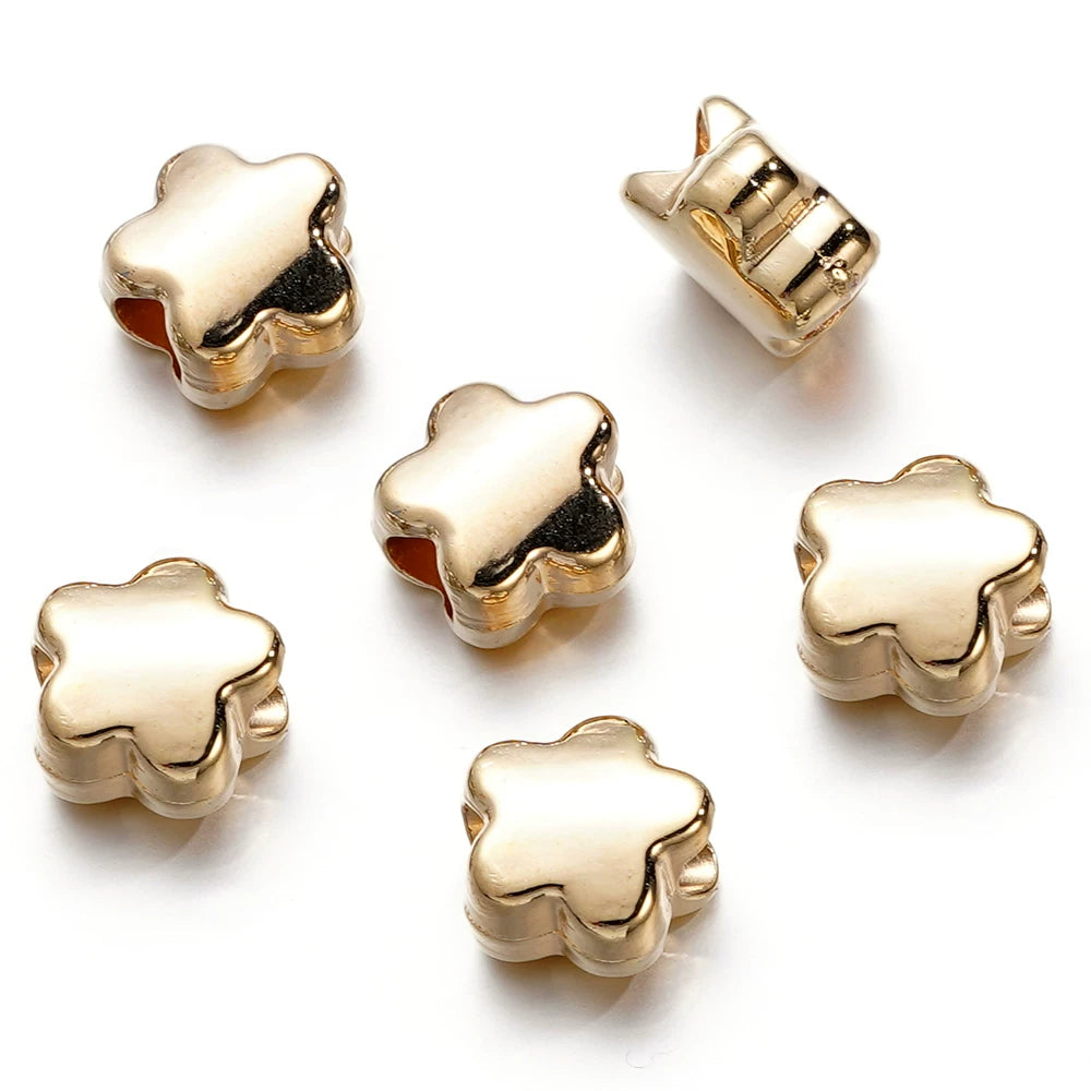 Large Hole Pearlescent Acrylic Spacer Beads 14 Golden 50 by Acrijoy