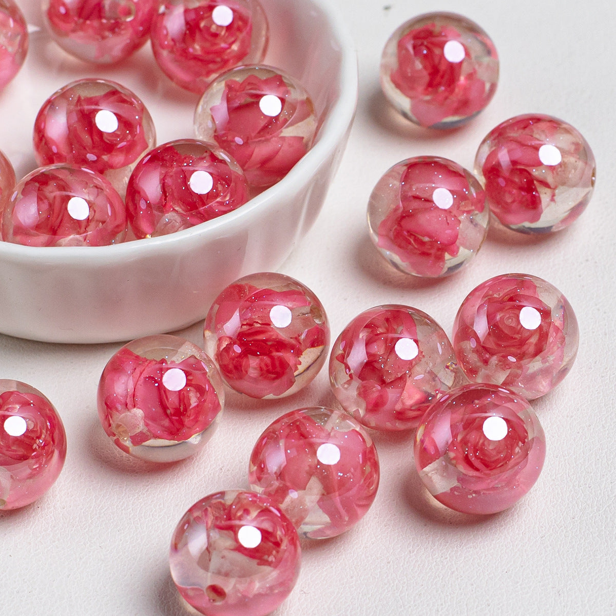 Electroplated Moonlight Carved Roselle Resin Beads Picture color-05 16mm by Acrijoy