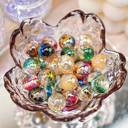 Gradient Color Gold Foil Glass Beads Rndm Mix Clr by Acrijoy