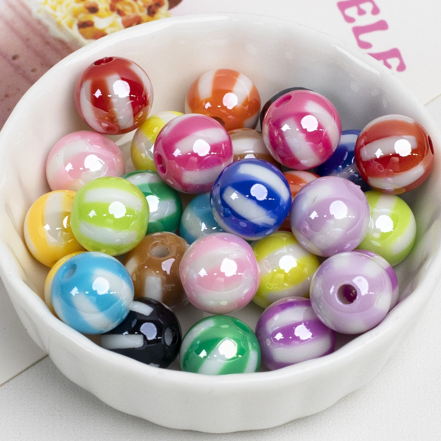 12mm Electroplated Circus Color Mix Acrylic Beads by Acrijoy