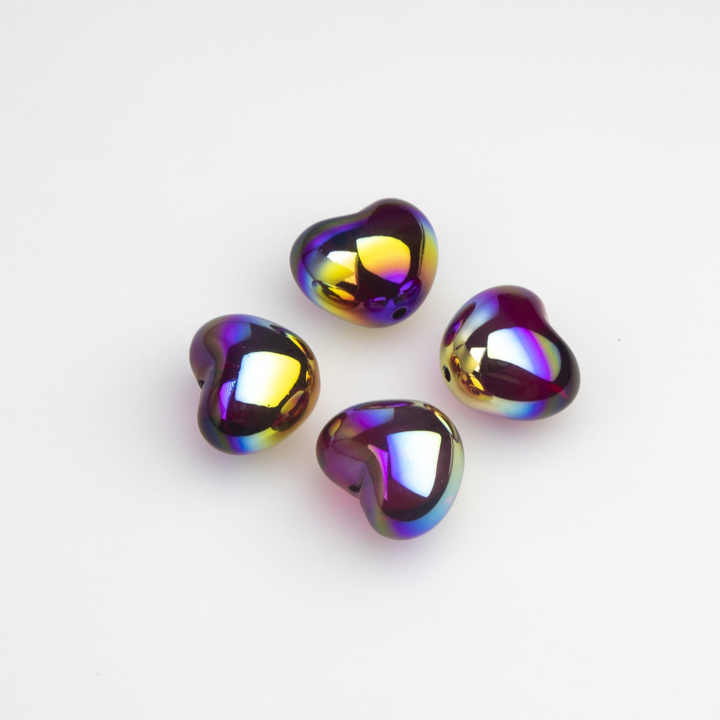 Chubby Heart Moonlight Electroplated Beads