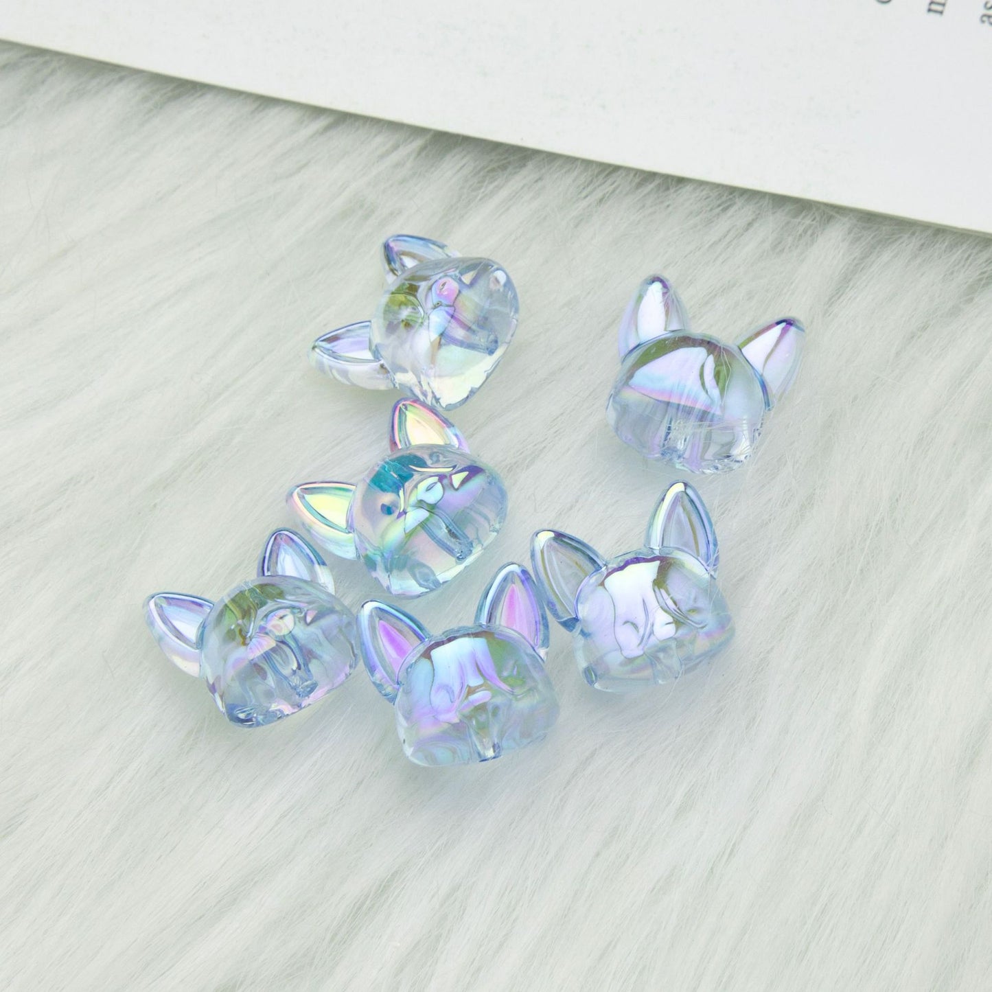 Transparent Acrylic Corgi Beads