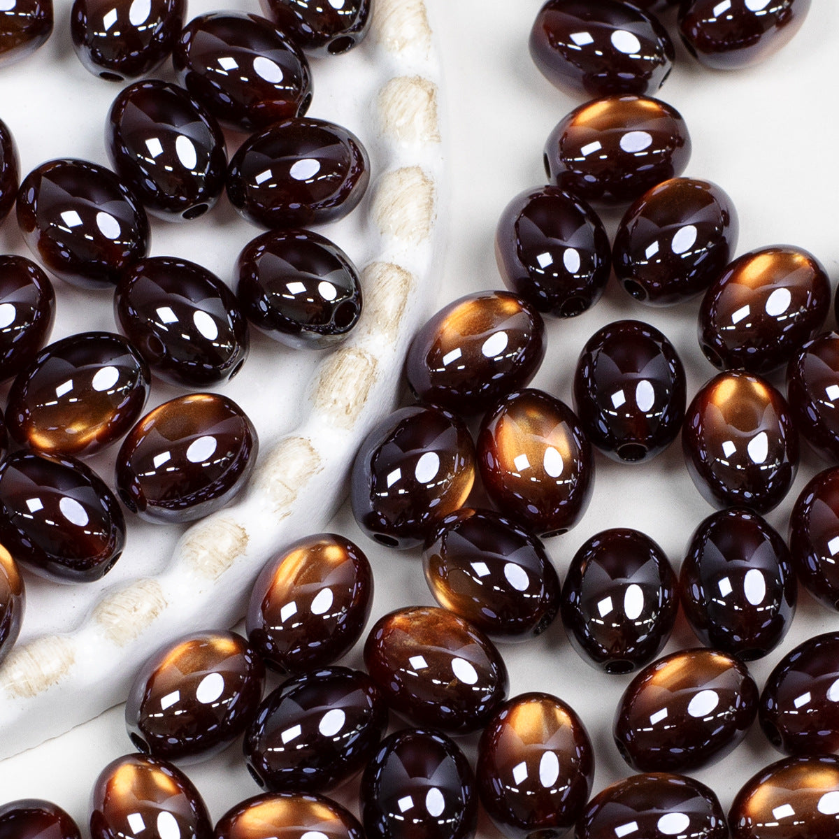 High Gloss Electroplated Cat Eye Teardrop Resin Beads Picture color-13 10*7.8mm by Acrijoy